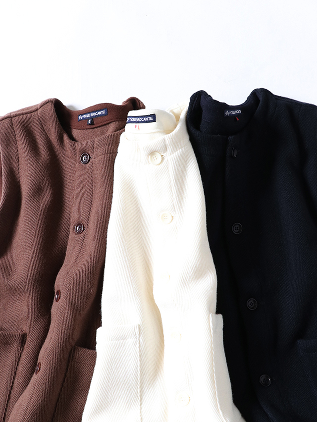 カルゼヘリンボンオープンポケットベスト TIGRE BROCANTE