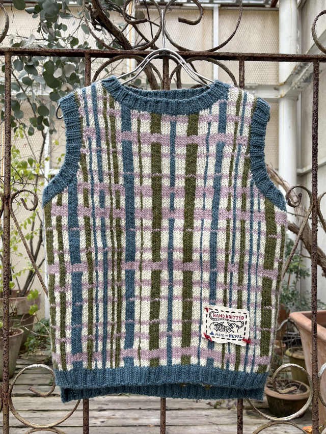 バンブーチェックニットベスト(Ladies F) TIGRE BROCANTE