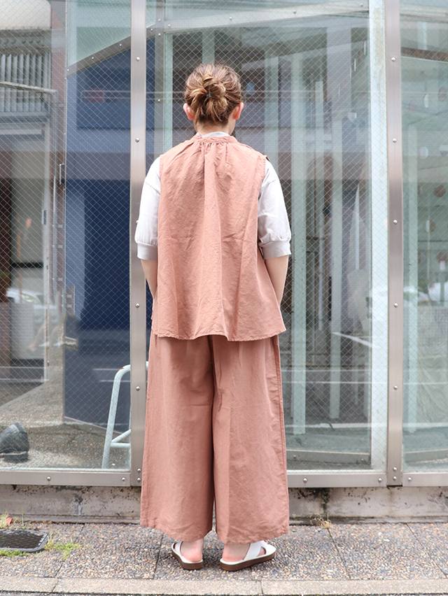 Injiri ノースリーブ チュニック 40サイズ 80/1高密度C/Liギャザーtieノースリーブチュニック TIGRE BROCANTE