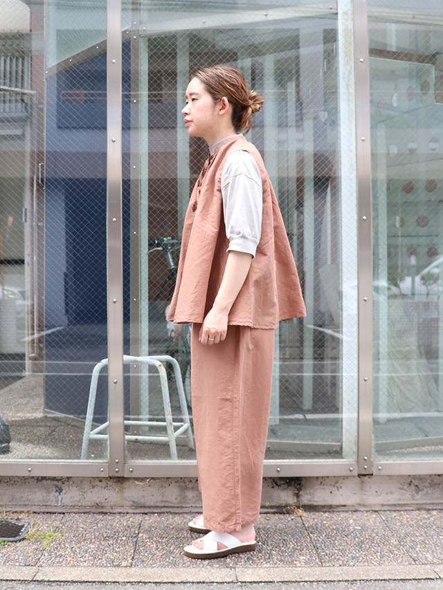 80/1高密度C/Liギャザーワイドパンツ TIGRE BROCANTE