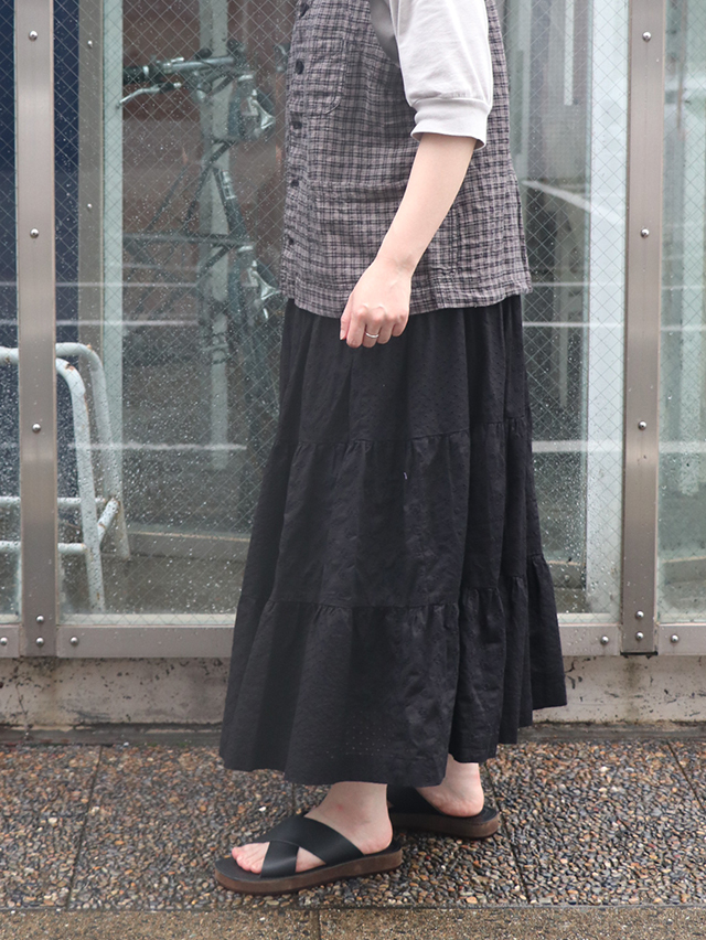 レースMIX4ステップティアードスカート TIGRE BROCANTE