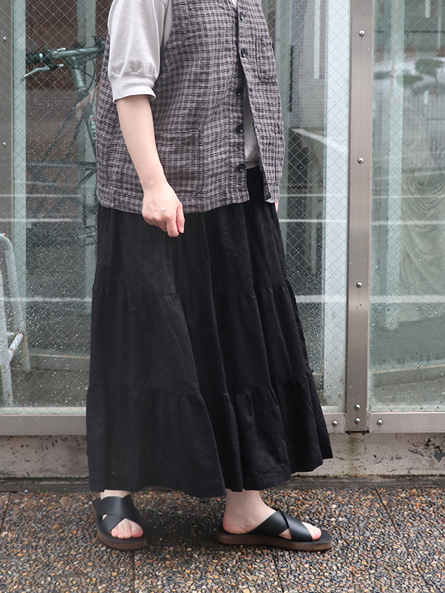レースMIX4ステップティアードスカート TIGRE BROCANTE