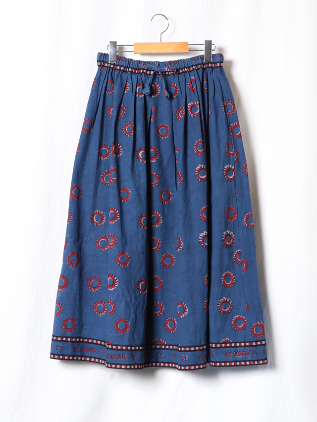 Le Soleil プリントメニーギャザーマキシスカート TIGRE BROCANTE