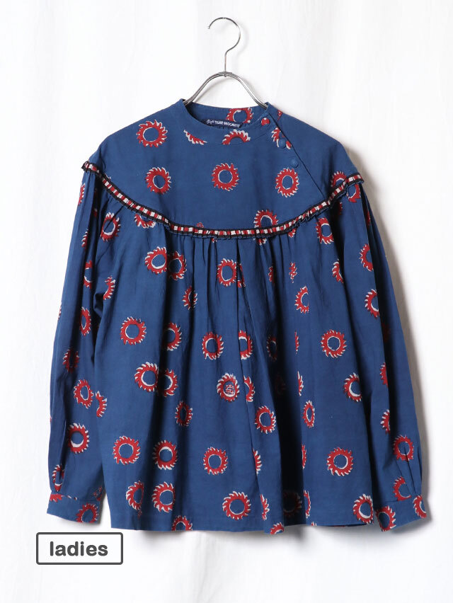 Le Soleil プリントラウンドヨークチュニック