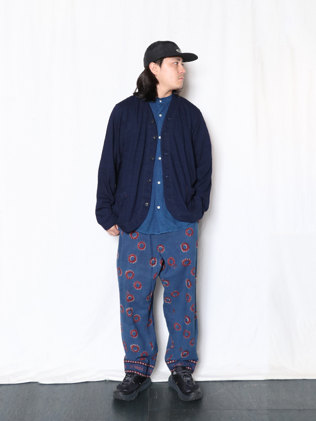 インディゴ天竺ラウンドヘムカーディガン TIGRE BROCANTE