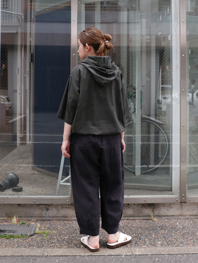 リネンチェックムエタイ8分丈パンツ TIGRE BROCANTE