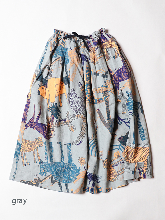 Lively animals カツラギフィセルロングスカート TIGRE BROCANTE