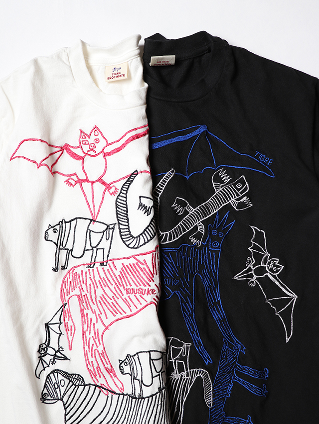Lively Animal刺繍T TIGRE BROCANTE