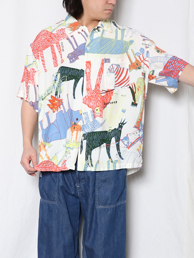 Lively animals レーヨンベニスビーチ半袖シャツ TIGRE BROCANTE