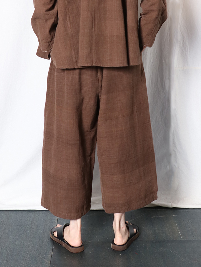 マグア Handwoven Cotton ギャザーワイドパンツ TIGRE BROCANTE