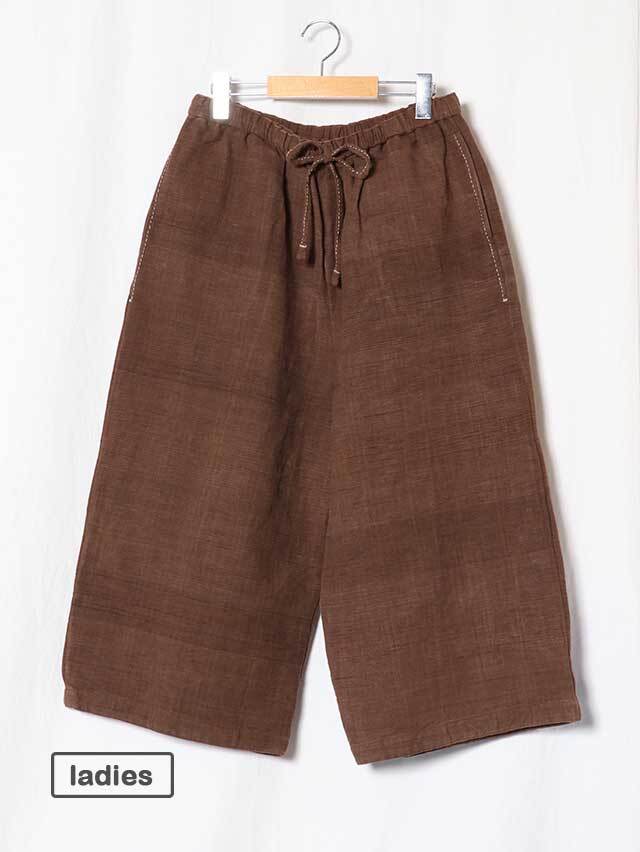 マグア Handwoven Cotton ギャザーワイドパンツ