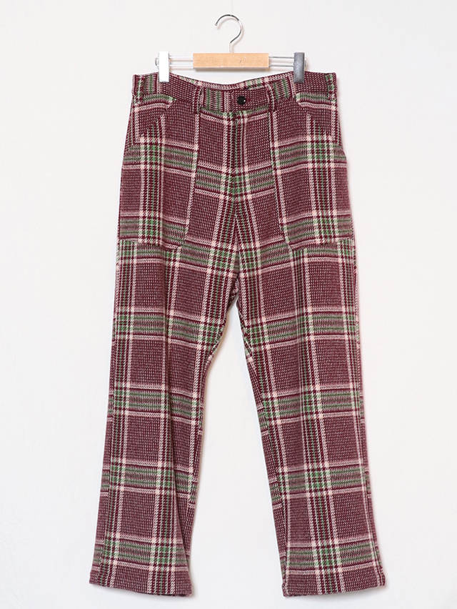 ミュール紡チェックベイカーパンツ（MensM）/レッド