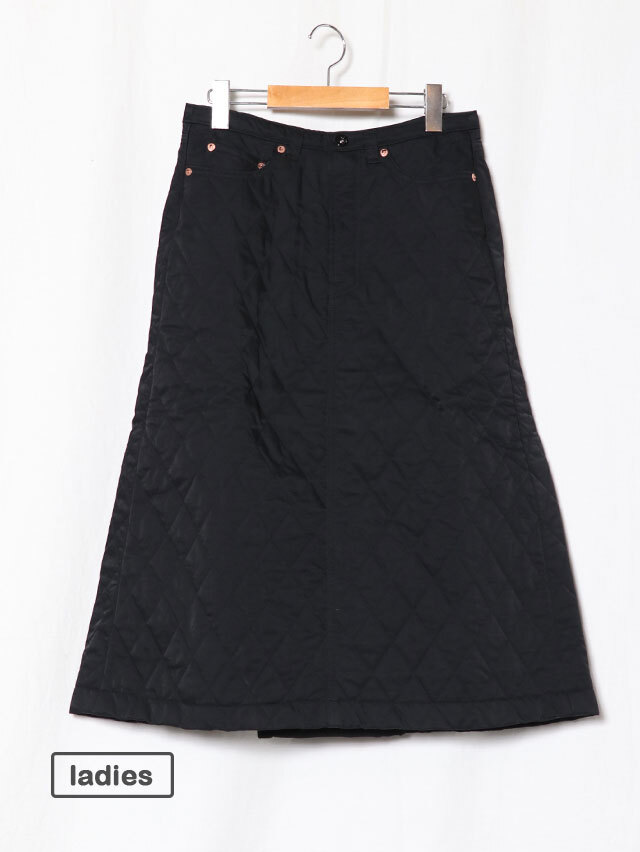 ナイロンツイルキルティングローライズ5ポケットスカート