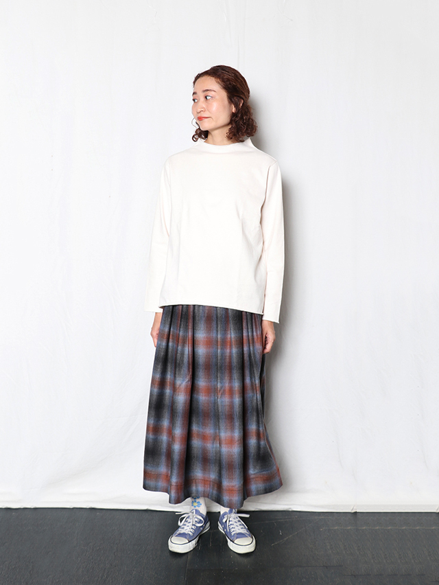 オンブレチェックウールフィセルロングスカート TIGRE BROCANTE