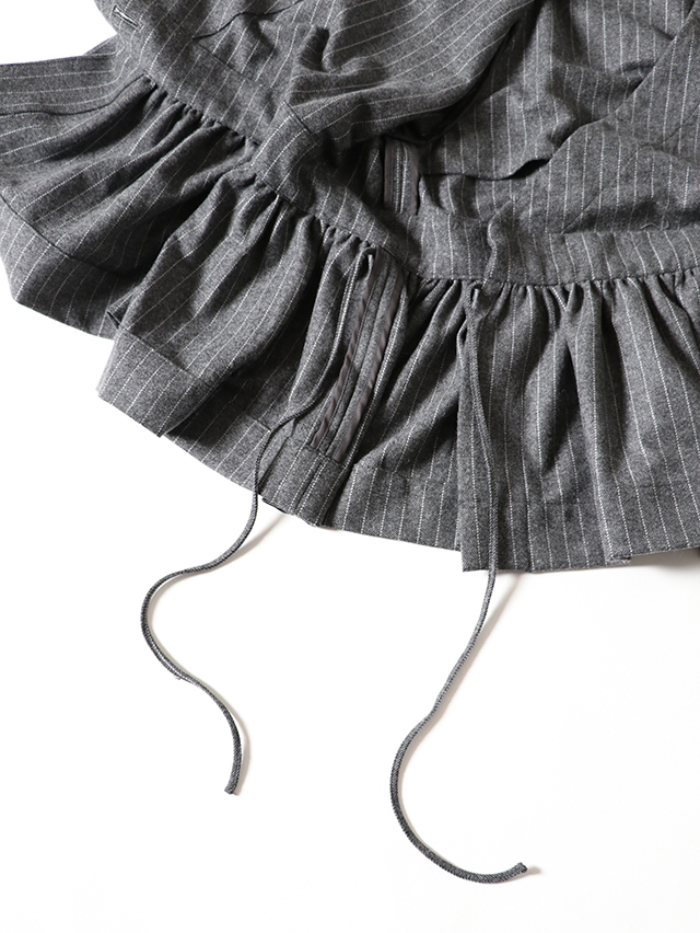 ピンストライプウールベルトギャザーチュニック TIGRE BROCANTE