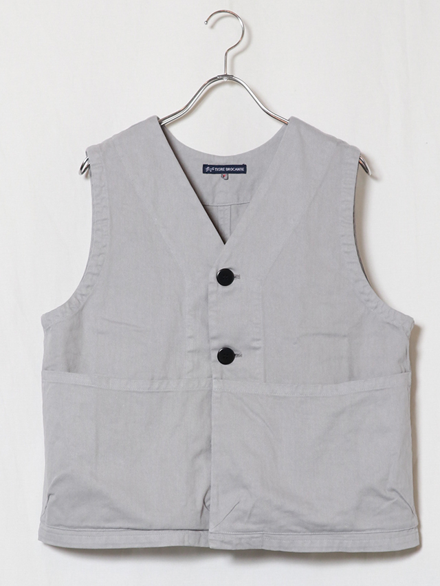 ピュアセームツイルダブルフロントベスト/グレー/MensL