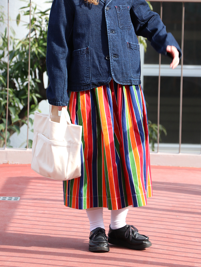 レインボーストライプフィセルロングスカート TIGRE BROCANTE