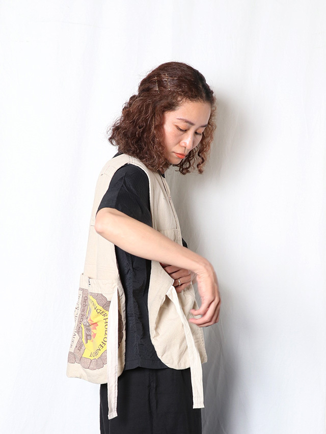 ティグルブロカンテ ベスト TIGRE BROCANTE レディース プリントトートMIX ニュースボーイベスト NATURAL TR123-VE55 送料無料 TIGRE BROCANTE (ティグルブロカンテ)/プリントトートMIX