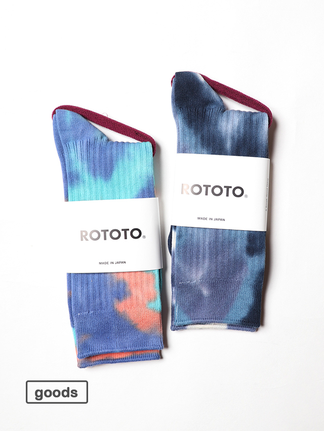 【ROTOTO】 TIE DYE SWEDISH MILITARY RIB ソックス