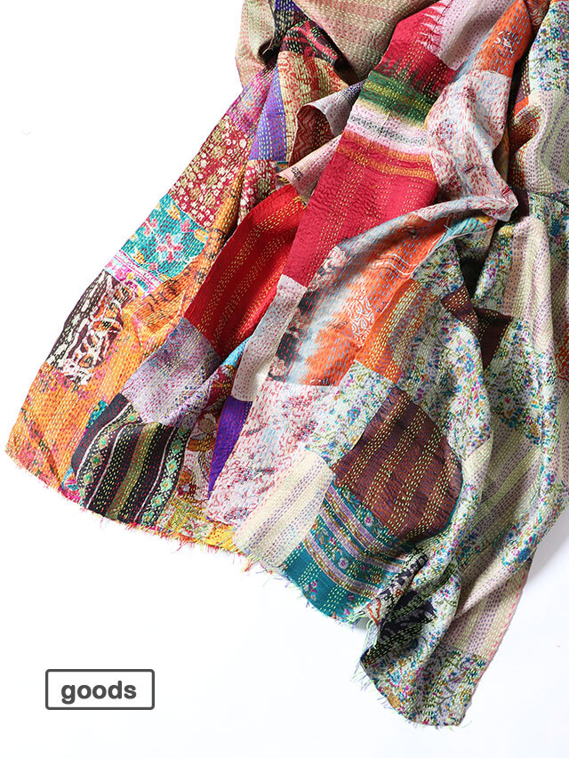 シルクカンタパッチワークストール