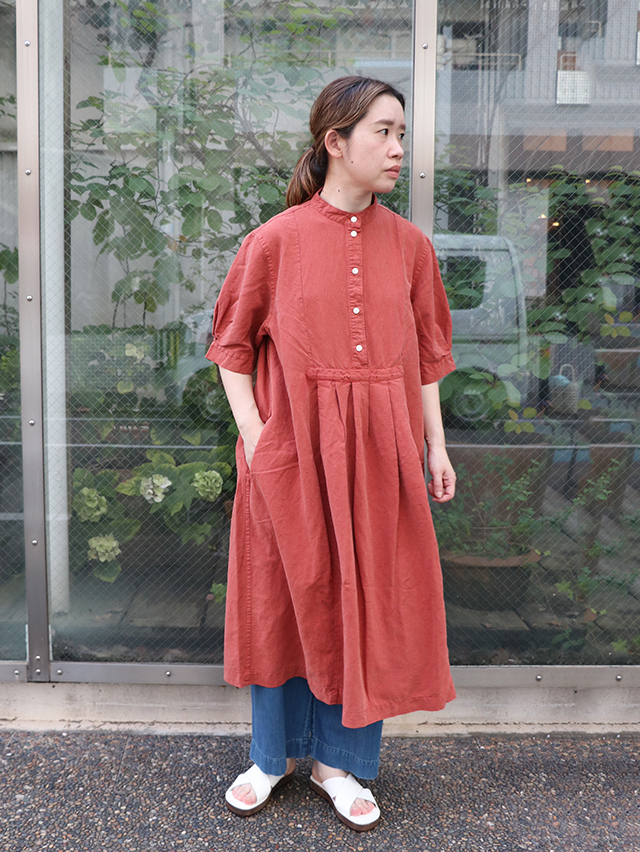 シルクリネンプルオーバータックワンピース TIGRE BROCANTE