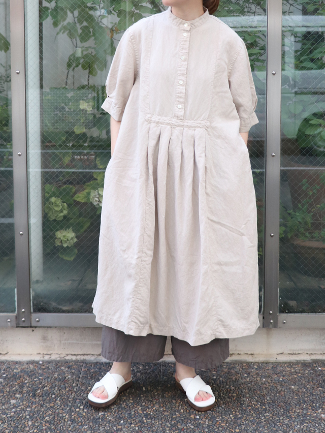 シルクリネンプルオーバータックワンピース TIGRE BROCANTE