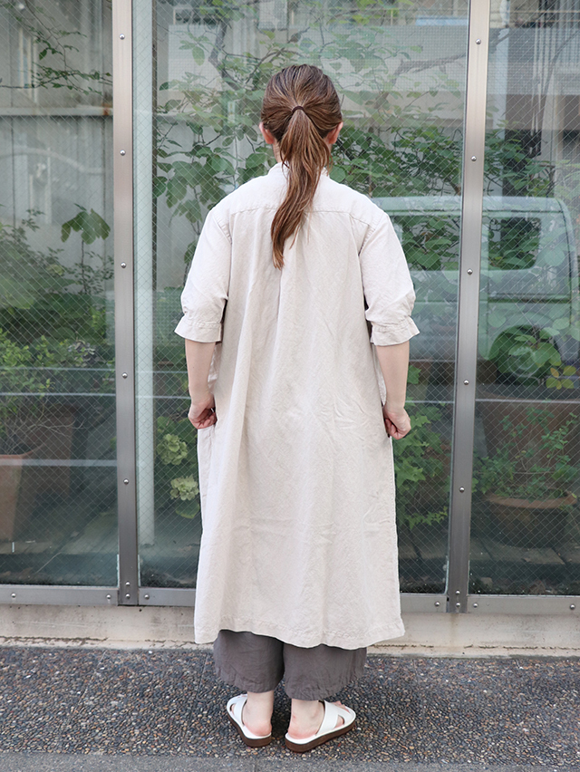 シルクリネンプルオーバータックワンピース TIGRE BROCANTE