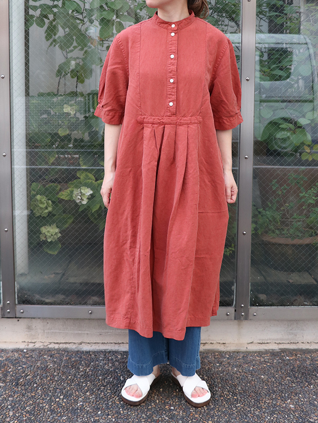 シルクリネンプルオーバータックワンピース TIGRE BROCANTE