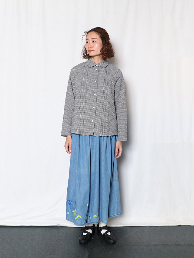 希少　franche lippee ウサギ　刺繍　デニムスカート　大きめサイズ futafuta デニムジャンバースカート ウサギ刺繍 - メルカリ