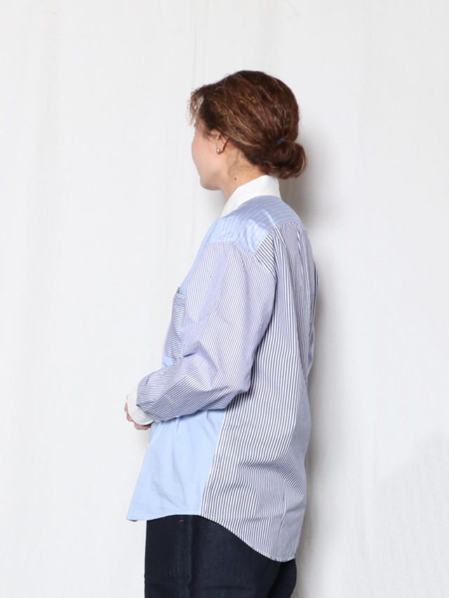 ストライプクレリック タイトカラーロングシャツ TIGRE BROCANTE