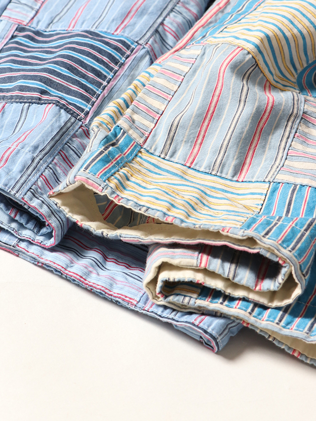 バンバン ストライプパッチギャザーワイドパンツ TIGRE BROCANTE