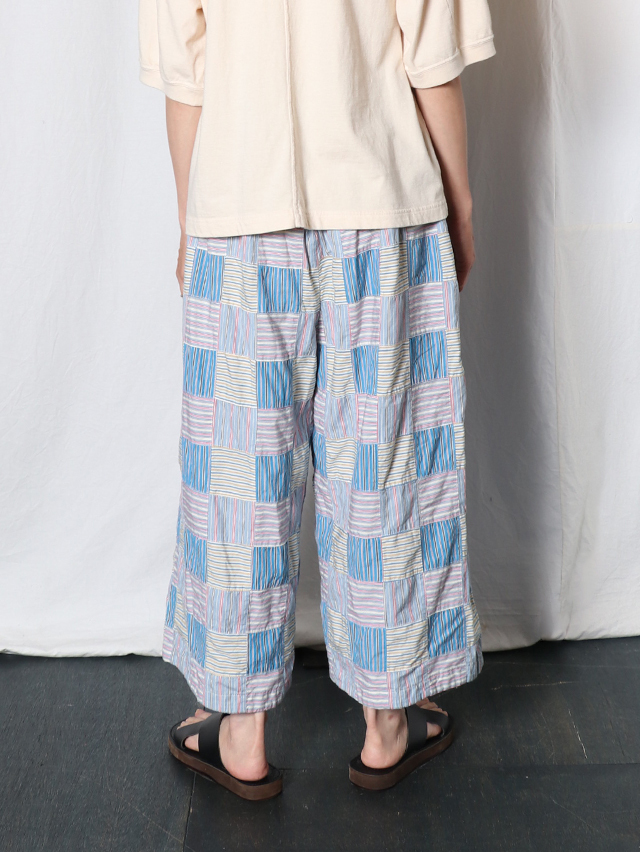 ストライプパッチギャザーワイドパンツ TIGRE BROCANTE
