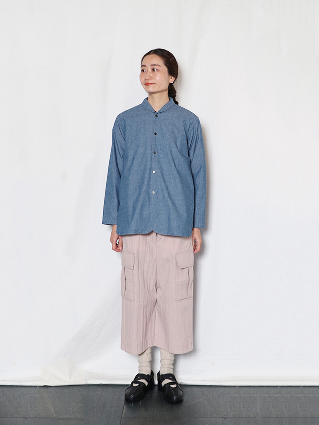 セルビッチシャンブレーショールカラーロングシャツ TIGRE BROCANTE