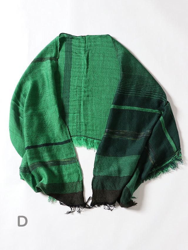 tamakiniime Only one shawl 【big】 green Botanical Green Print Tamaki Niime Cotton Roots Shawl