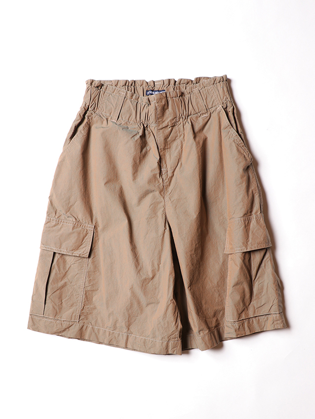オーガニック玉虫カーゴギャザーショートパンツ TIGRE BROCANTE