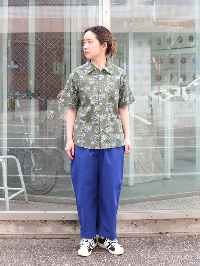 TIGREブロックプリントボックス半袖シャツ TIGRE BROCANTE