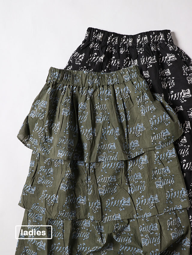 TIGREブロックティアードスカート