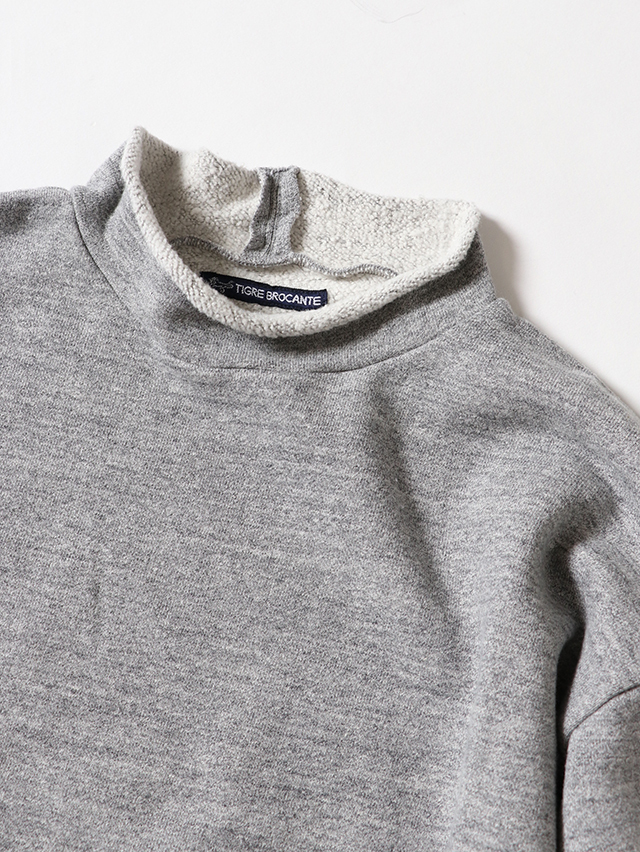 ヴィンテージ杢グレー裏毛カットオフワイドスウェット TIGRE BROCANTE