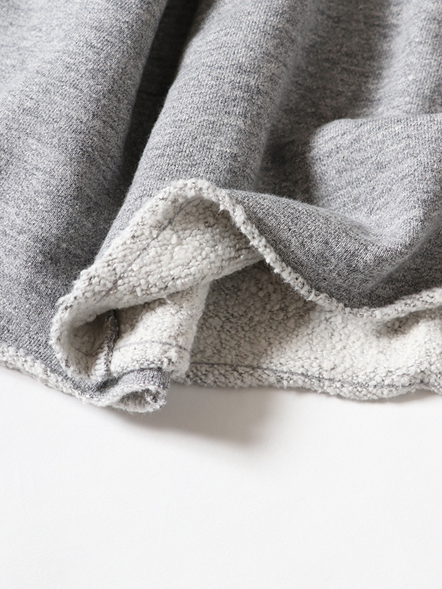 ヴィンテージ杢グレー裏毛カットオフワイドスウェット TIGRE BROCANTE