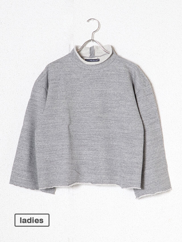 ヴィンテージ杢グレー裏毛カットオフワイドスウェット