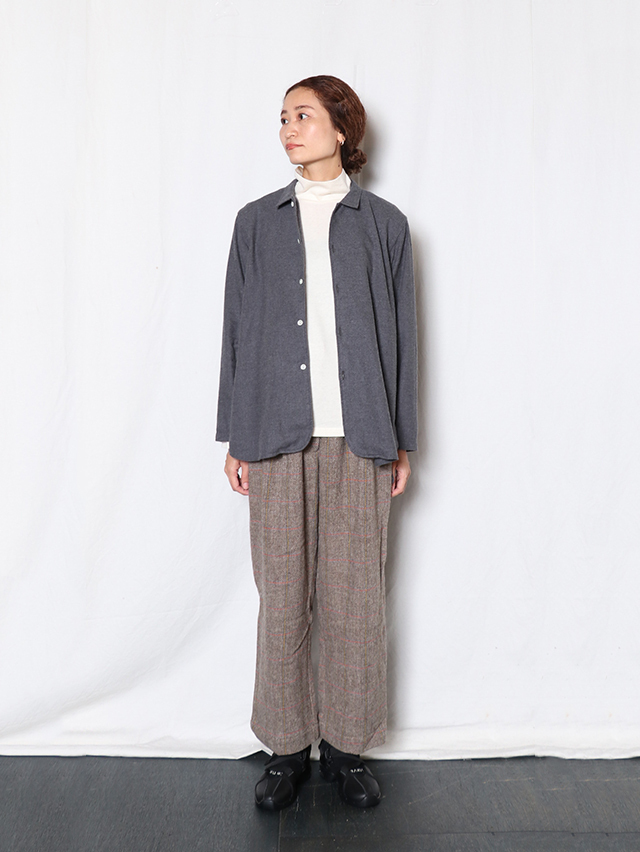 ビエラネルツイル スモールカラーロングシャツ TIGRE BROCANTE