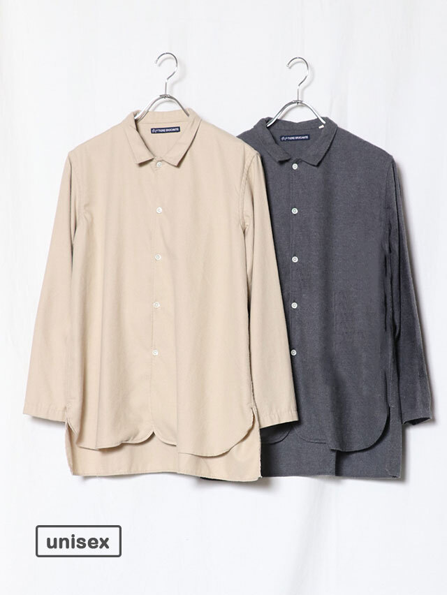 ビエラネルツイル スモールカラーロングシャツ