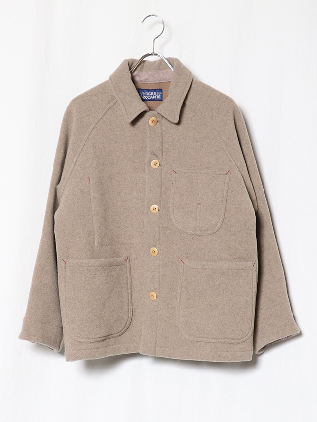 ダブルクロスメルトンラグランカバーオール TIGRE BROCANTE