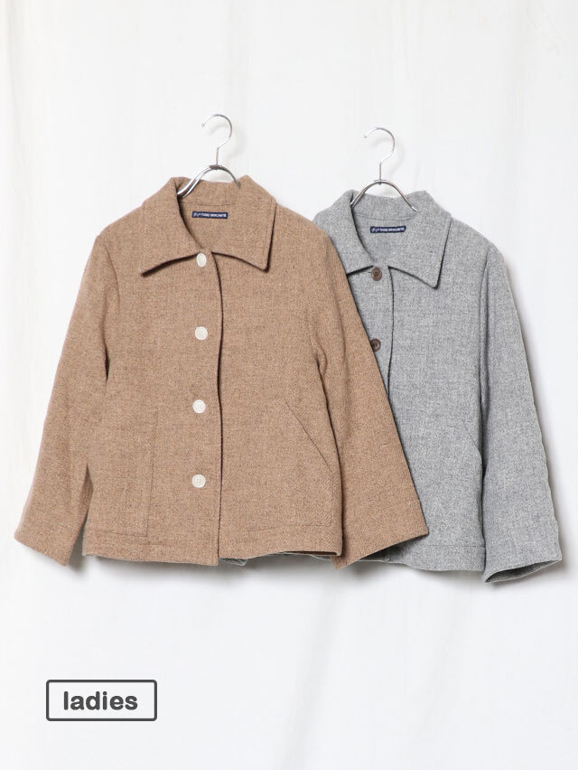 ウールツイードウォームカラージャケット