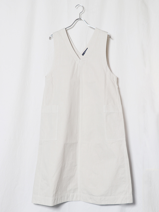 ジンバブエVネックワークノースリーブワンピース/オイスター