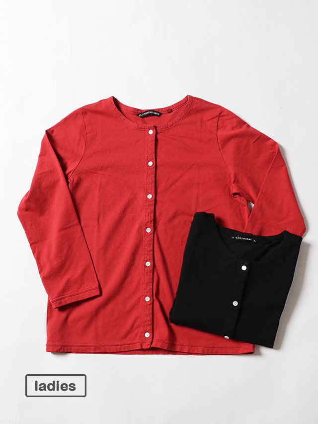 オーガニック30天竺シンプルフラットカーディガン