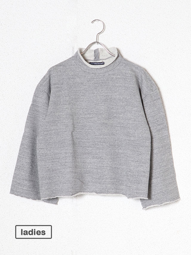 ヴィンテージ杢グレー裏毛カットオフワイドスウェット TIGRE BROCANTE