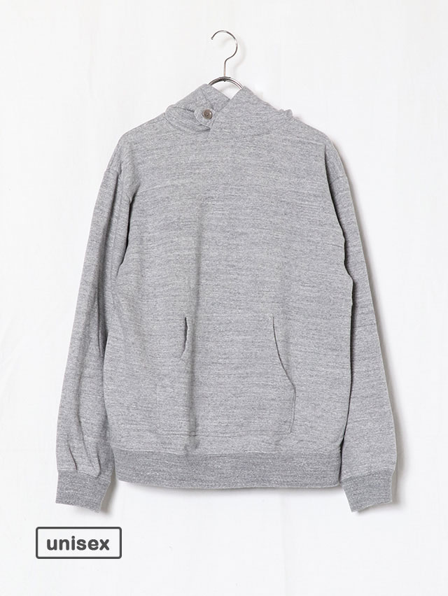 ヴィンテージ杢グレー裏毛タブクロスフーディー