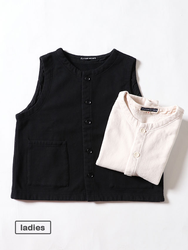 ヴィンテージ裏毛オープンポケットベスト TIGRE BROCANTE