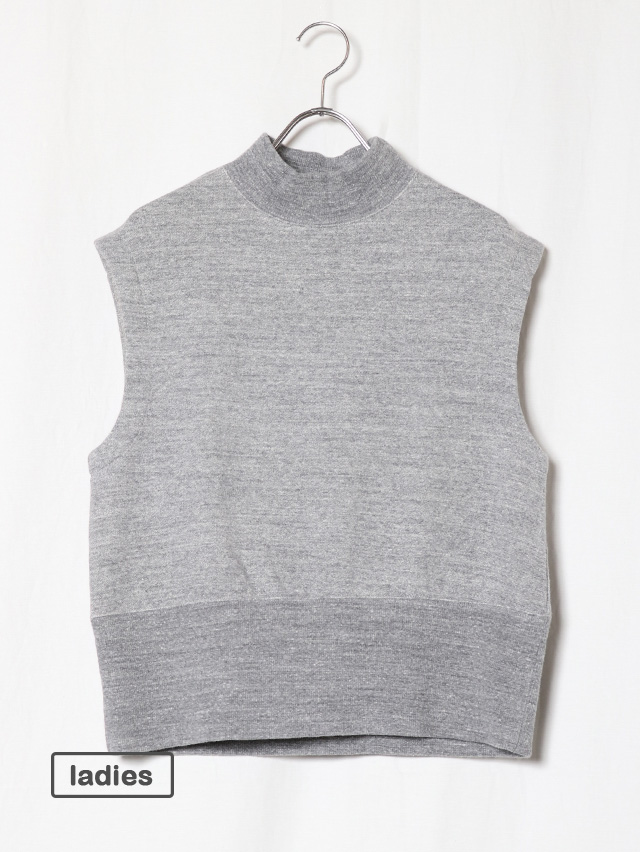 ヴィンテージ杢グレー裏毛ワイドリブベスト